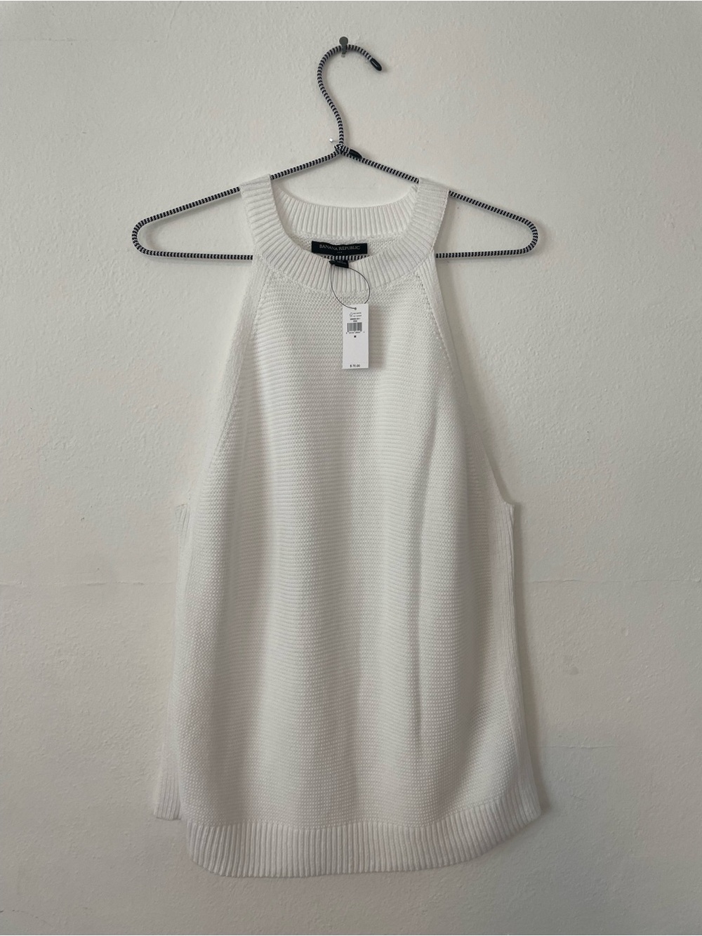 Banana Republic White Knit Tank -100% Cotton